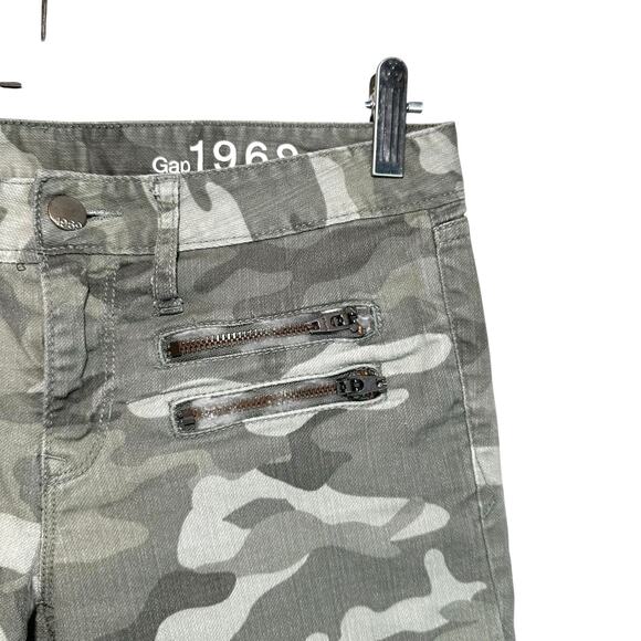 Gap 1969 Womens Camouflage Low Rise Always Skinny Zipper Pocket Jeans 27 Grunge - Picture 6 of 12